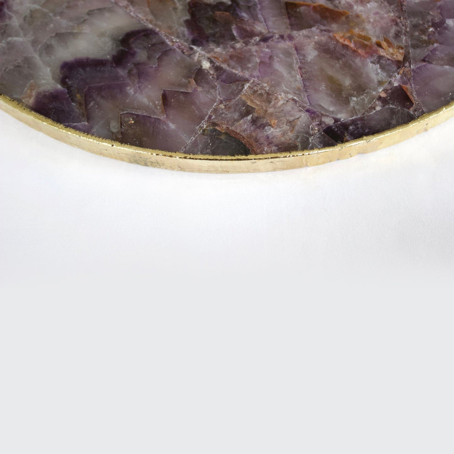 Amethyst Agate Serving Tray With Brass Handles | Circular - Enemilymakes