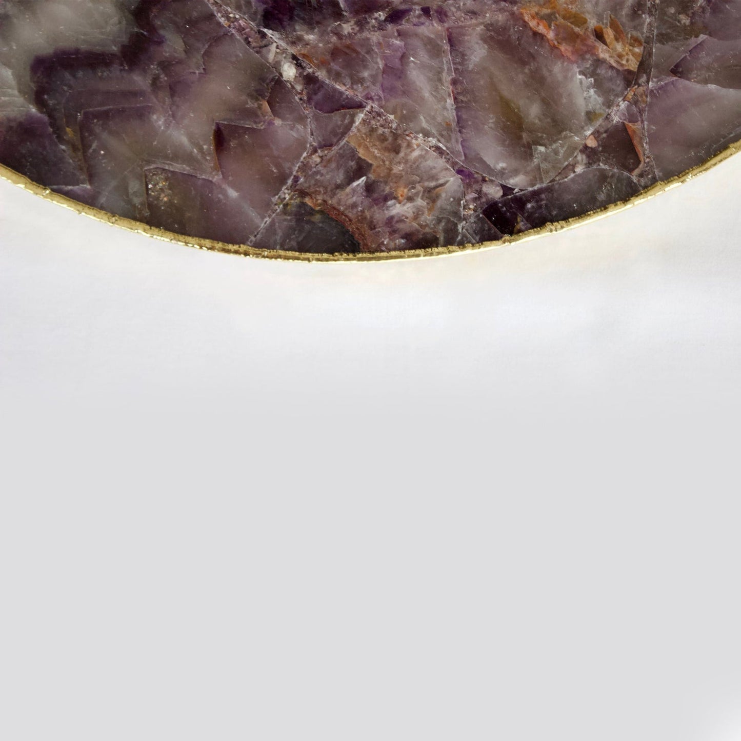 Amethyst Agate Serving Tray With Brass Handles | Circular - Enemilymakes